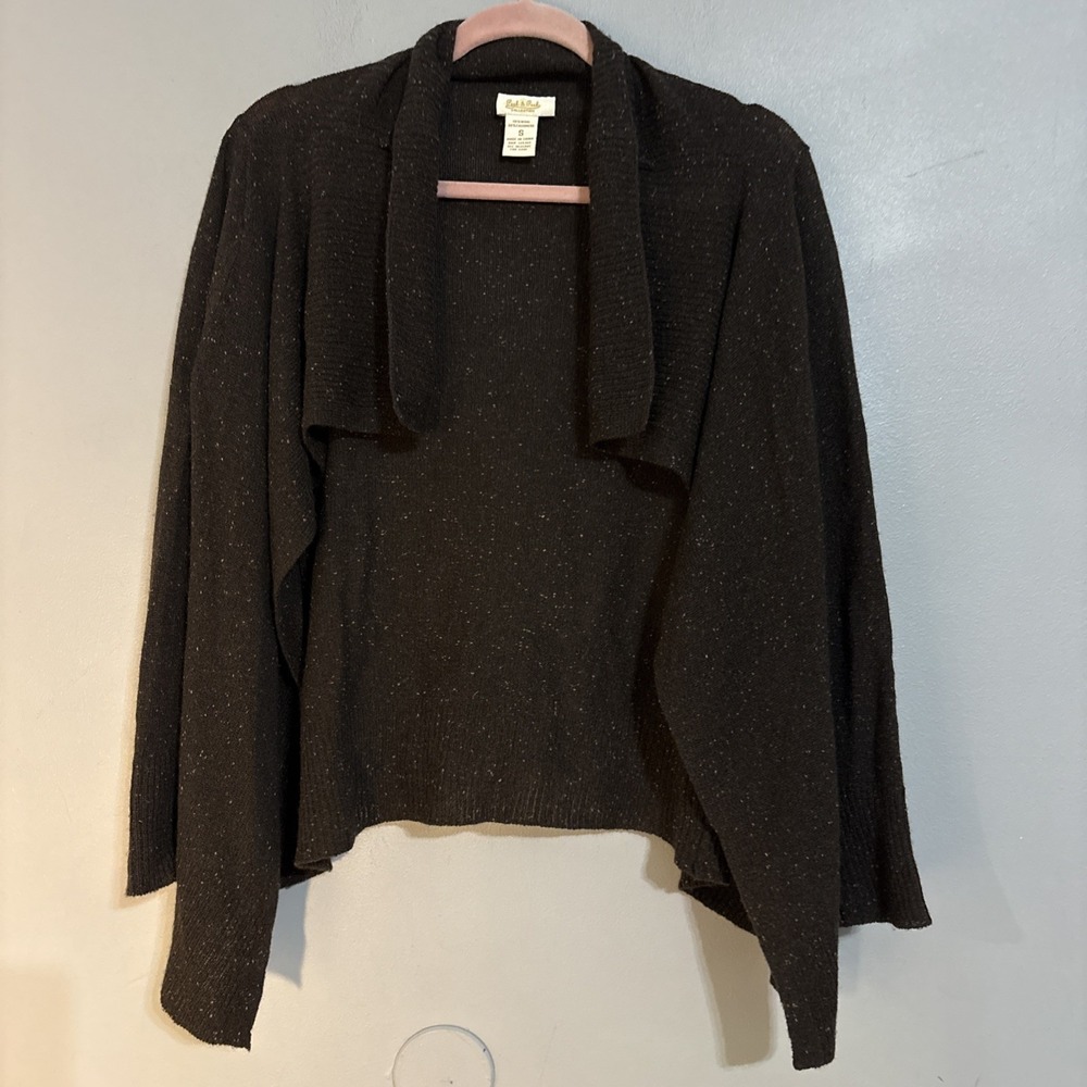 Peck & Peck Sz Small Wool Cashmere Brown Casual Cardigan Soft Comfort Vintage